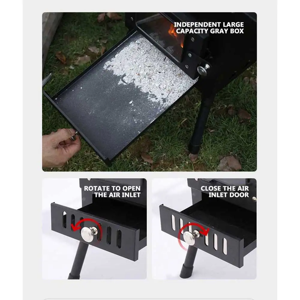 Portable Firewood Cooker Outdoor Cassette Stove Picnic Camping Cooking Machine Stove Estufa