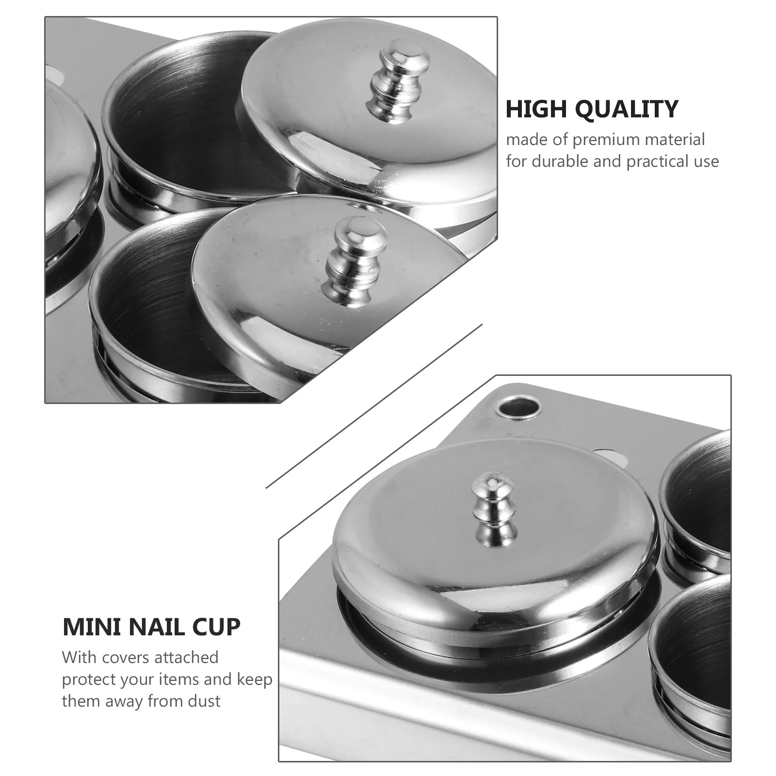 

3pcs Crystal Nail Cups Compact High Gloss Design For Acrylic Liquid Powder Mixing Manicure Art Container Nail Crystal Cup