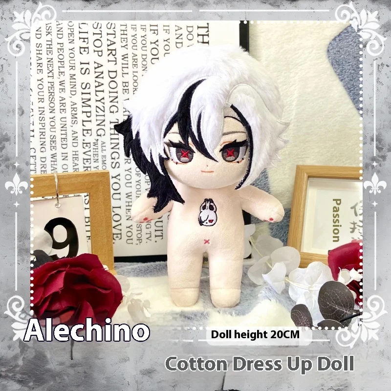 Game Genshin Impact The Knave Arlecchino Pluche Pop Knuffel Knuffels Dressing-up Anime Peruere Figuur Speelgoed Marionet Prop 20 cm