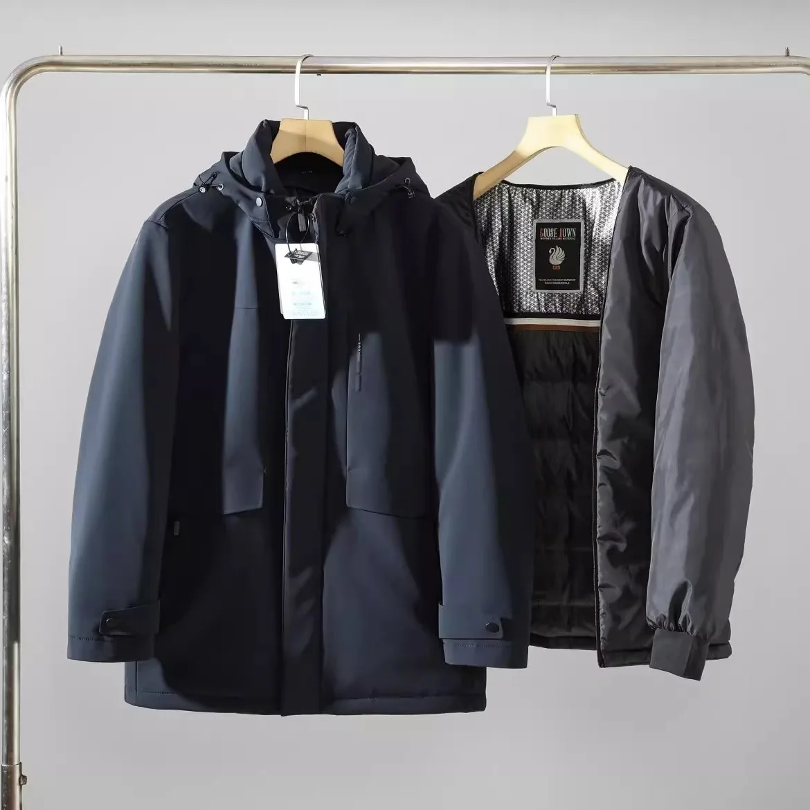 High-End Tee-In-One! Detachable Goose down Inner! Winter New Men's Outdoor Waterproof Windproof down Jaet