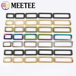 10/20Pcs Meetee 20-50mm Metal Webbing Adjuster Buckles Square Bag Backpack Strap Buckle Dog Collar Clasp DIY Hardware Accessory