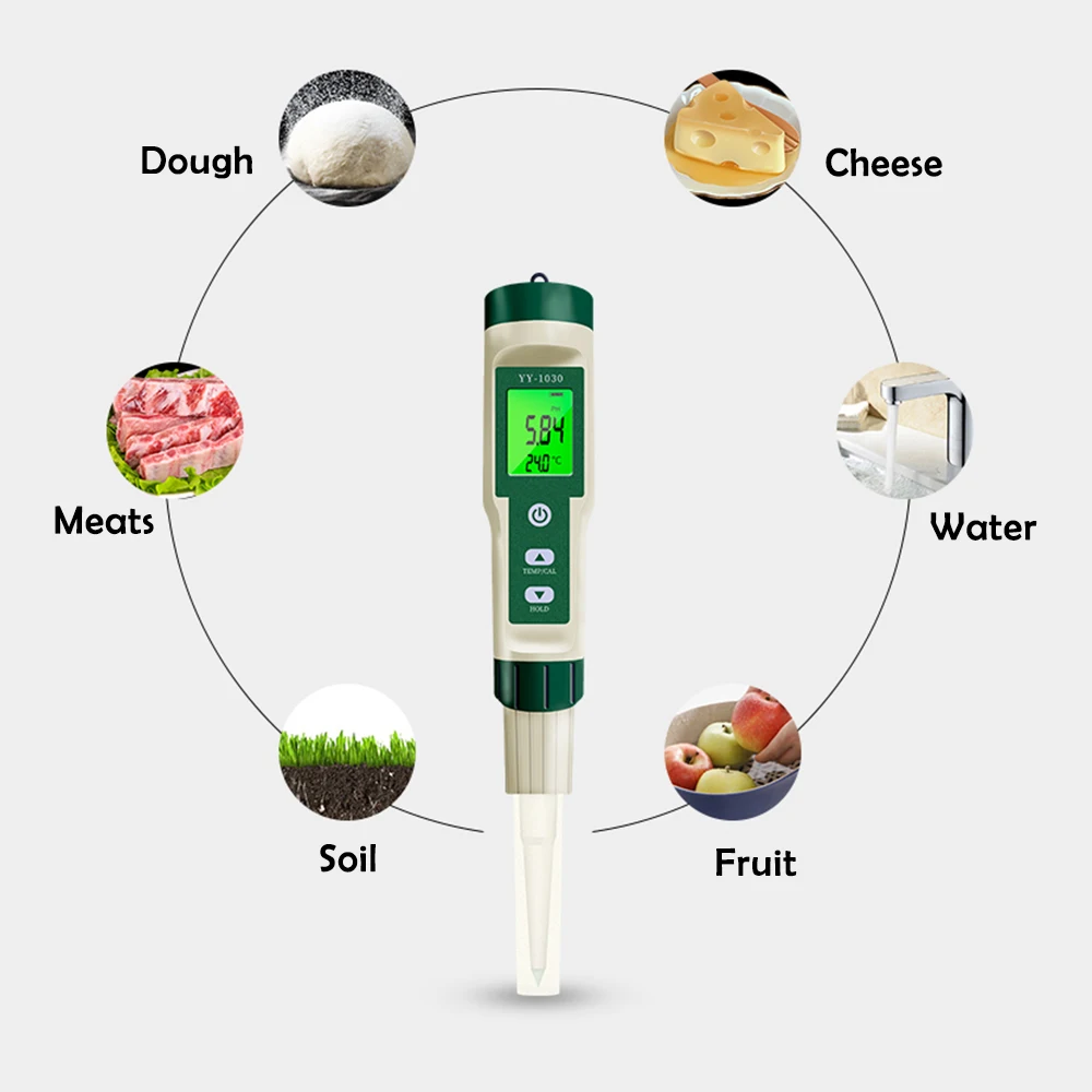 YY-1030 cyfrowy miernik pH żywności Tester jakości wody Elektroda PH Przyrząd pomiarowy do żywności Mięso Ser Mleko Gleba