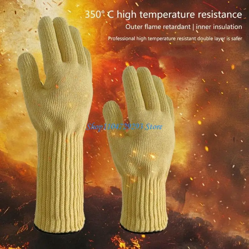 Y2GD Flexible Comfort High Heat Resistant 350°C Aramid Gloves Double Layer Insulated For Welding Cooking Glass Manufacturing