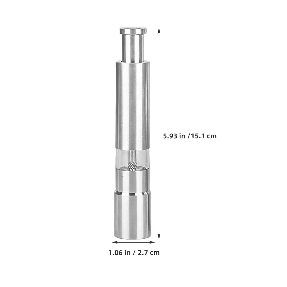 Stainless Steel Manual Salt Pepper Grinder Refillable Mill Thumb Push Hand Operation Kitchen Gadget