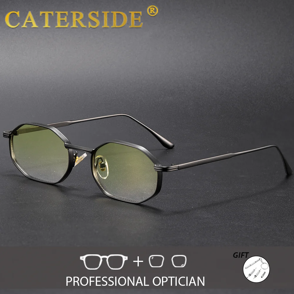 

CATERSIDE Ретро мужские оптические солнцезащитные очки в полигональной оправе индивидуальные линзы очки по рецепту женские уличные очки UV400