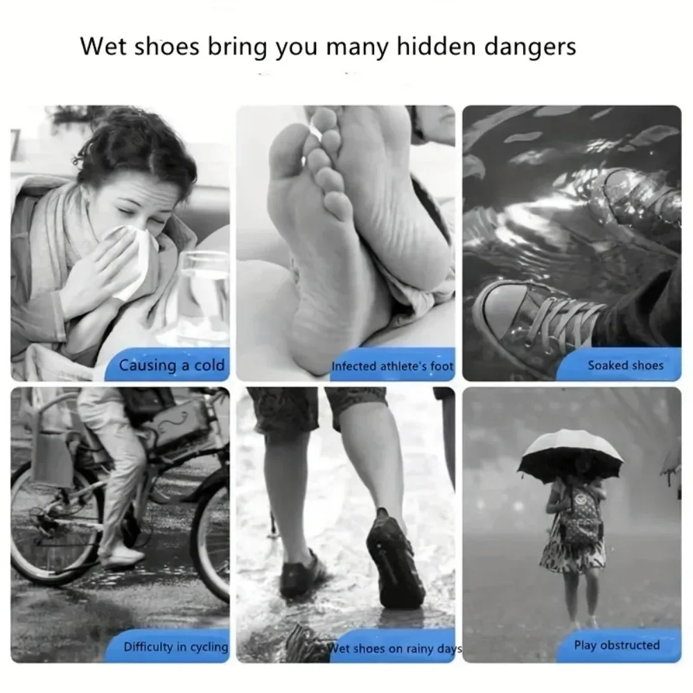 KKJOY 10 Stück Einweg-Regenschuhüberzieher, transparent, rutschfest, wasserdicht, zum Schutz bei Niederschlag im Freien – Detail 1