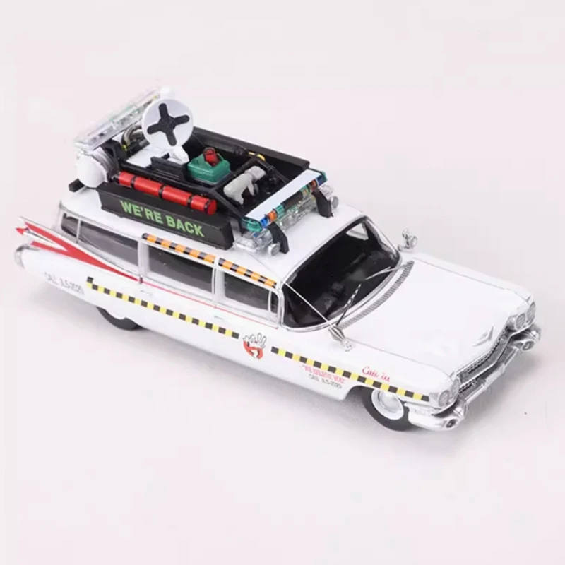 Ys 1:64 escala cadi ECTO-1 liga simulação modelo de carro coleção estática decorado presentes do feriado brinquedos lembrança presente