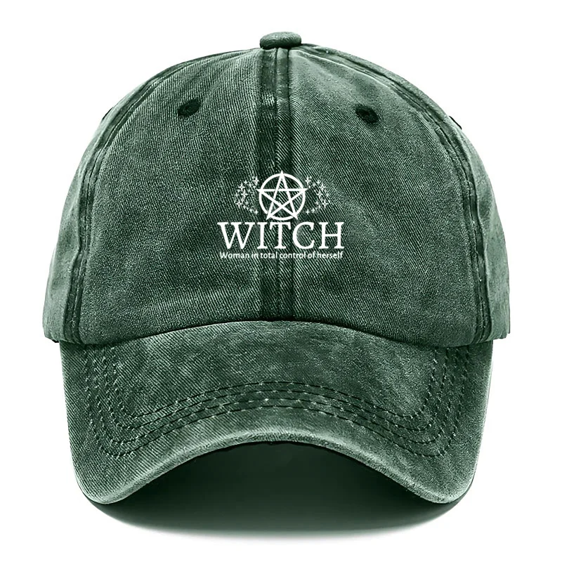 Customize Witch Magic Circle Vintage Washed Cotton Baseball Cap Adjustable Distressed Trucker Hat for Women Festival Gift Caps
