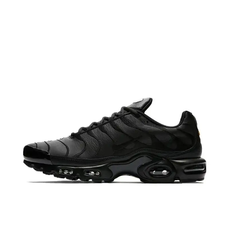 Nike Air Max Plus Triple Black Sport Trendy Casual Wear Resistant Breathable Stable Low Cut Marathon Running Shoes Men's Black