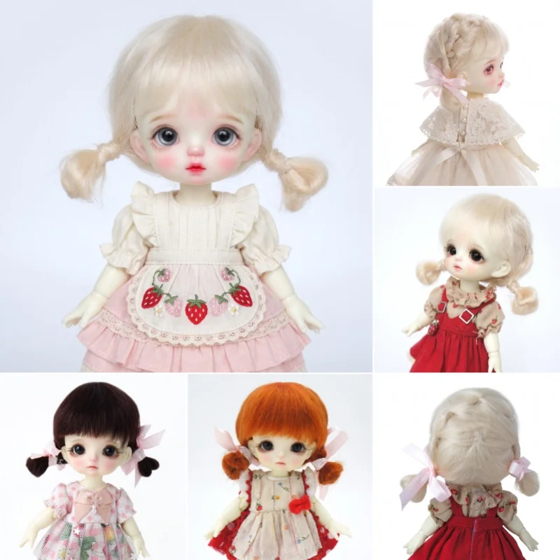 JD590 1/8 1/6 1/4 Mohair Doll Wigs For Size 5-6Inch 6-7Inch 7-8Inch Doll Braid Hair Mohair BJD Hair Hot Sale Doll Accessories