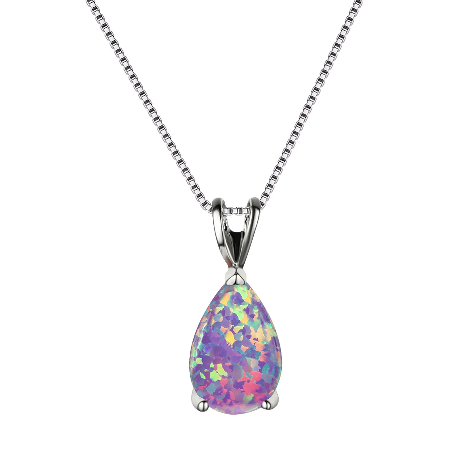 Women's 7-Color Opal Pendant Necklace, Dainty Gift