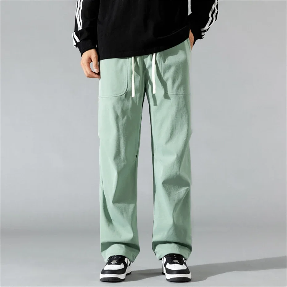 

DIANRUO 9XL Plus Size Straight Pants Men Spring Autumn Fashion Casual Cargo Pants Male Elastic Waist Pants calça masculina