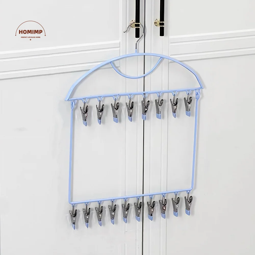 

Сушилка для носков и белья на 18 зажимов, складная, из нержавеющей стали, экономия места, большая вместимость