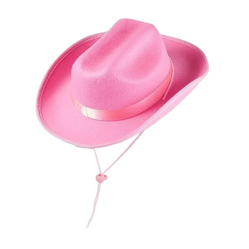 Kids Cowboy Hat Authentic Western Cowboy Hat Pink Cowboy Hat Wide-Brimmed For Hiking Outdoor Activities Birthday Gift view 2