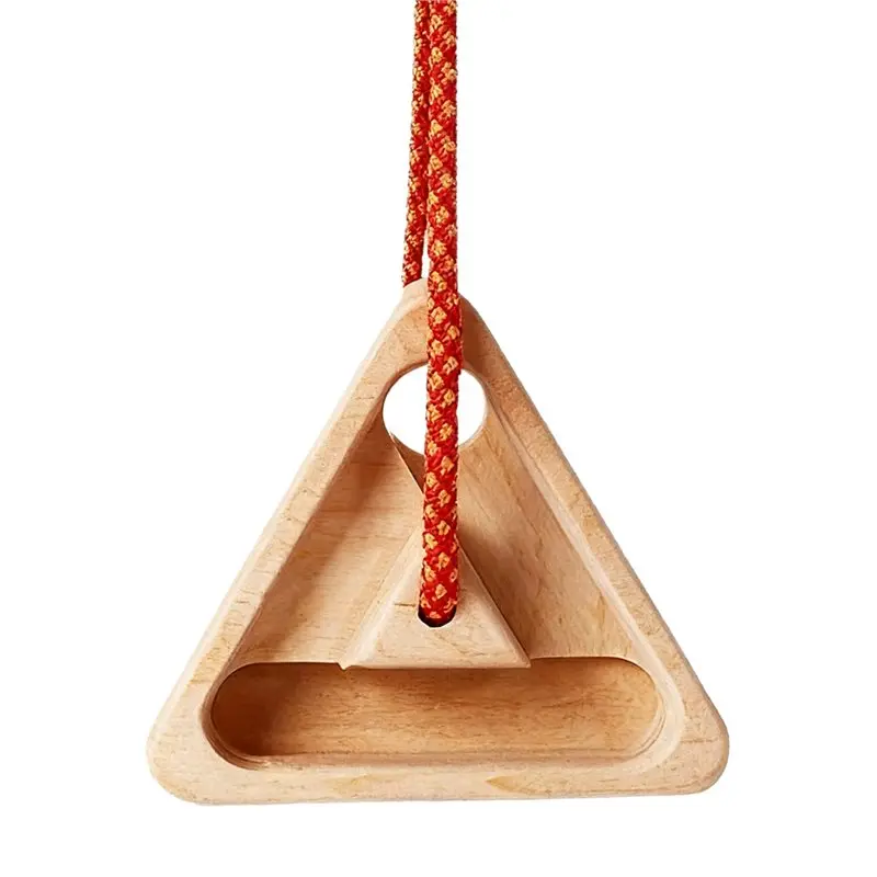 A12E-2 Pack Portable Triangular Wooden Climbing Fingerboard With 3 Multi-Depth Pockets, For Finger Strength, Workout