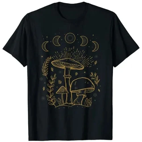 Goblincore Aesthetic Dark Academia Cottagecore Mushroom T-Shirt Grunge Style Graphic Tee Tops Women's Fashion Aesthetic Clothes