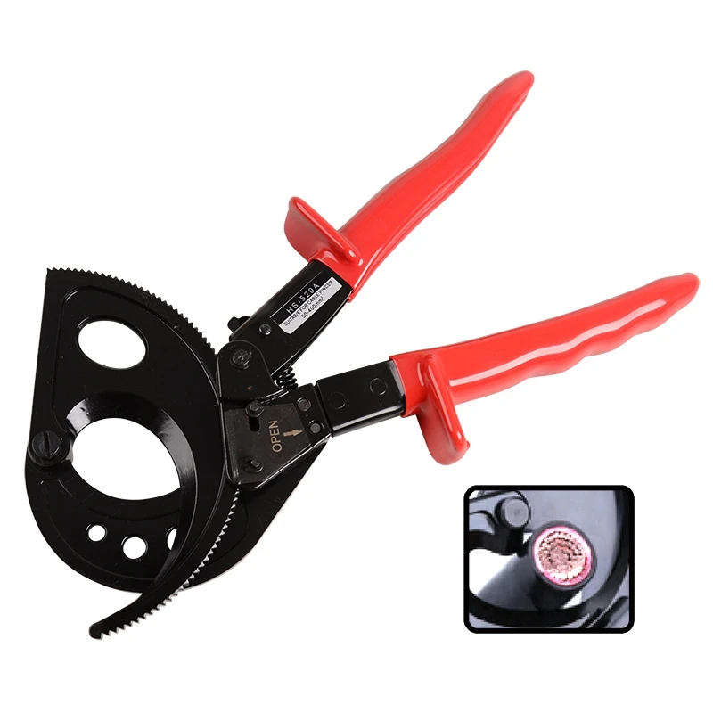 Hand Tool Pliers Ratchet Cable Cutter AWG 600MCM Ratcheting Wire Plier Hand Tool Cut Up To 240mm Multifunctional For Electrical