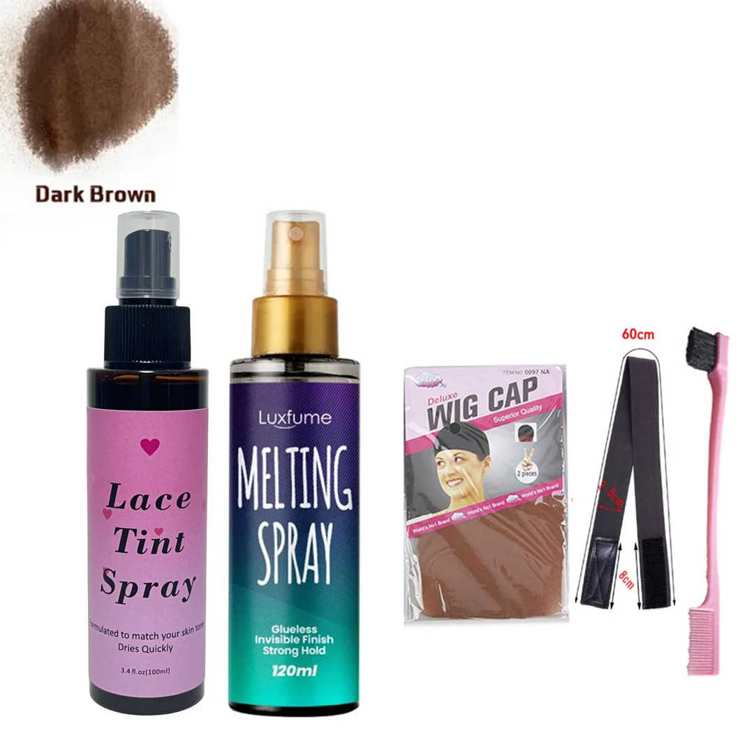 

Lace Tint spray brown mousse set lace tint and Melting Spray for lace wigs Edge Control gel Wig Installation Set