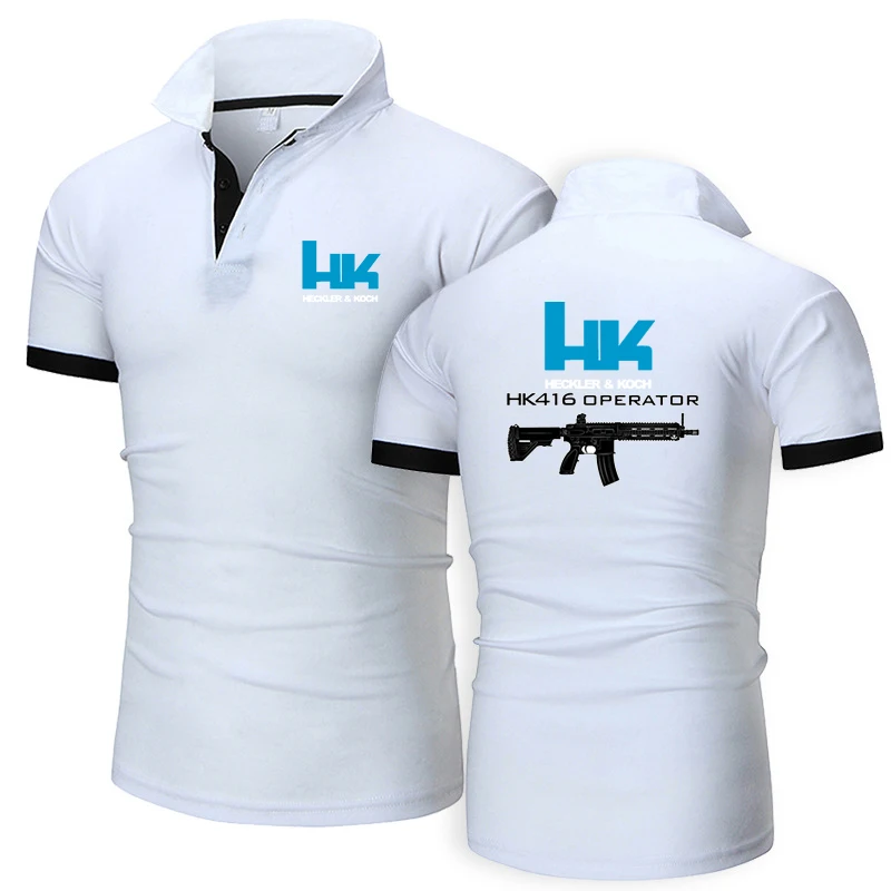 

2025 Summer Man's Graphic in Heckler Koch HK416 Logo Print High Street Fashion New Type Simple Leisure Versatile Polo Shirt