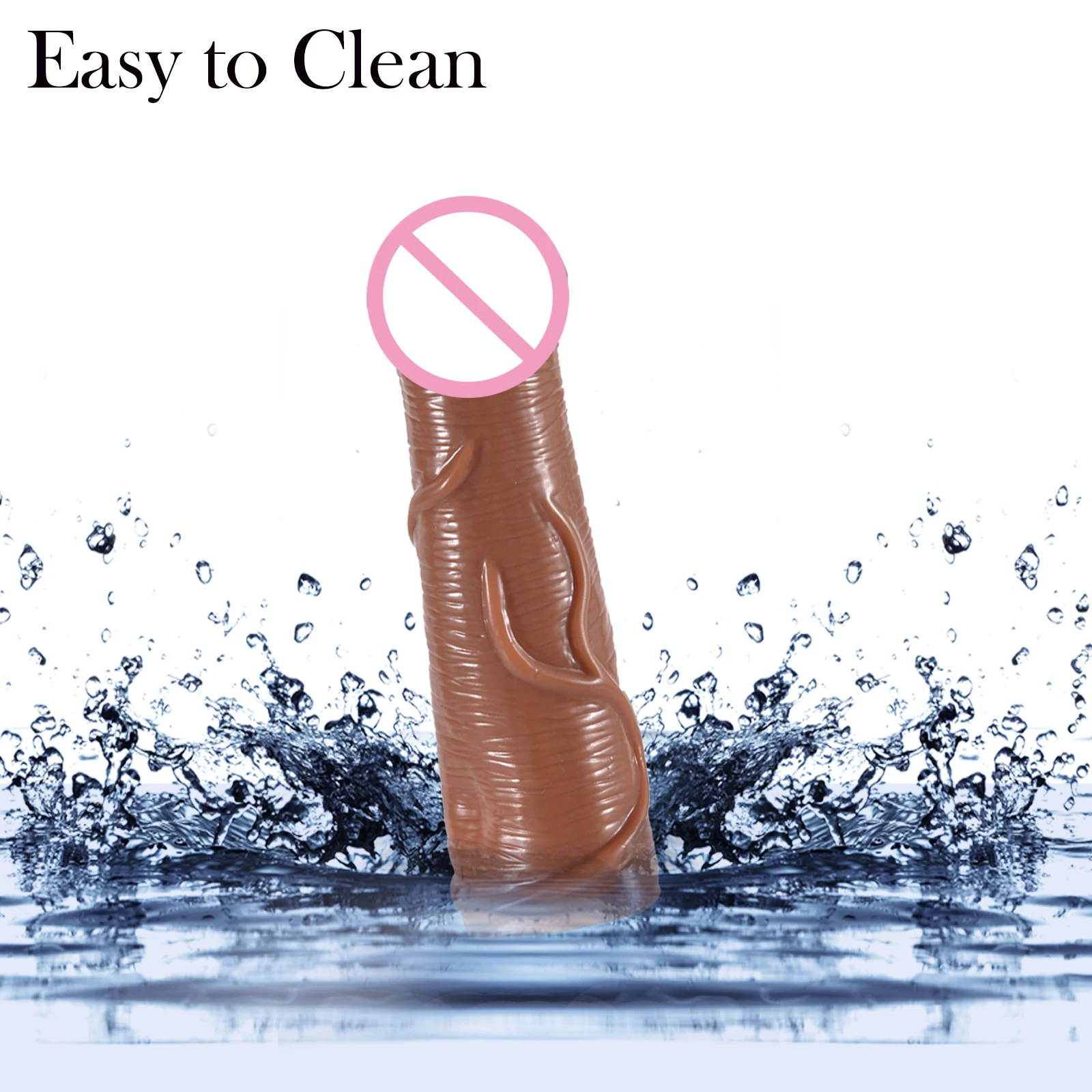 Reusable Penis Sleeve Extender Condom Cock Extension Dick Enlargement Sex Toys For Men Time Delay Adult Couple Sexy Product Shop