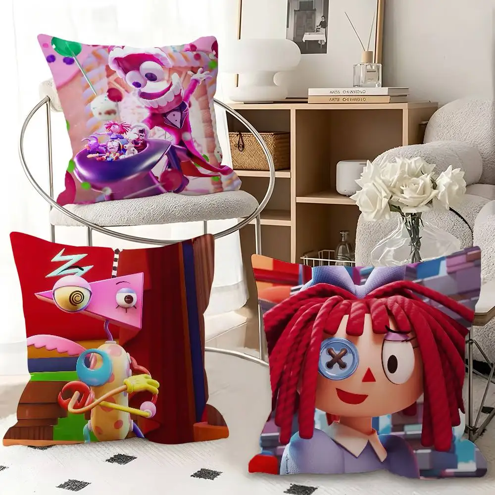 1pc Funny Anime Figure Ragatha Gangle Zooble Pillow Case Fashion Square Pillowcase Bedroom Sofa Room Ins Decoration Leisure