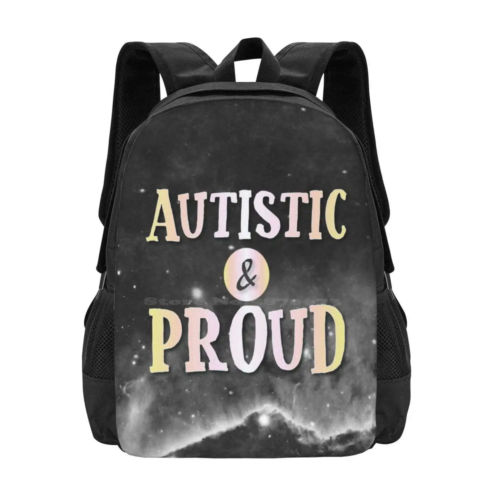 Pangender: Autistic And Proud Hot Sale Schoolbag Backpack Fashion Bags Pangender Nonbinary Non Binary Multigender Gender