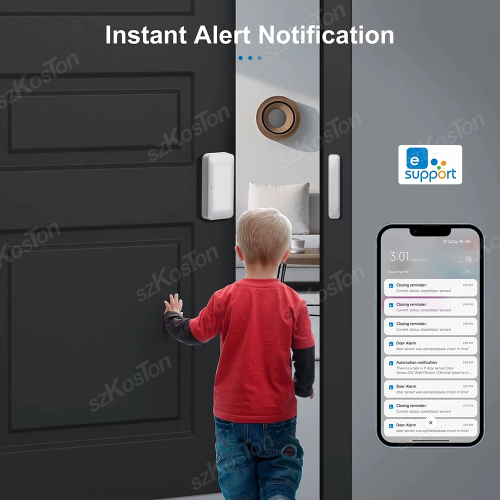 Zigbee porta janela sensor aberto fechado detector ewelink app sensores de alarme contra roubo sem fio suporte zigbee 2mqtt assistente casa