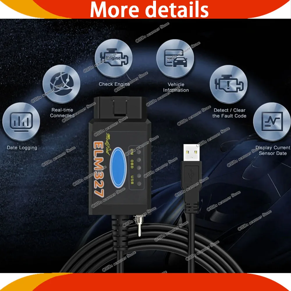 ELM327 USB V1.5 Switch With 5 Software FORscan HS/MS CAN PIC18F2480 CH340 OBD OBD2 Scanner Car Code Reader Free Multiecuscan 5.2