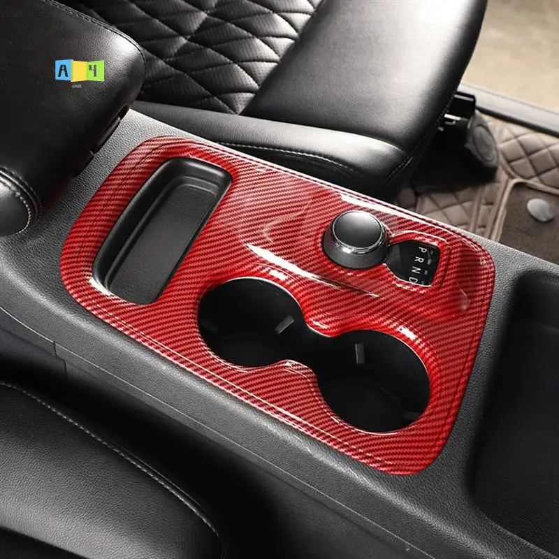 

A04E-For Dodge Durango 2014-2017 Central Control Gear Shift Panel Cover Trim Sticker Accessories - ABS Red Carbon Fiber