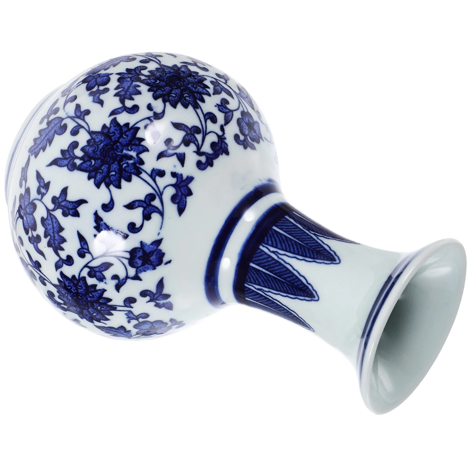 

Small Blue and White Porcelain Vase Ceramic Flower Pot Handlebar Bookshelf Decor Ceramics