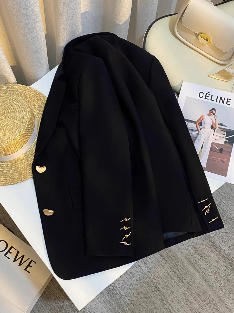Women's Black Gothic Blazer Jacket Vintage Long Sleeve Single Breasted Outerwear Suit Coat Harajuku Y2k 2000s Clothes Autum 2025