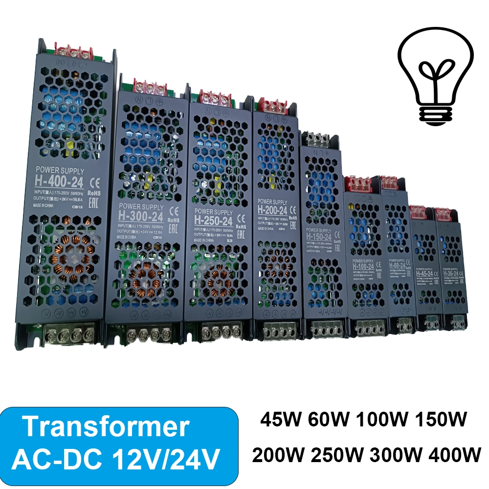 Kein Flimmern 24V Gleichstrom versorgung 60W 45W 150W 200W 250W 400W 300W Transformator 220 W für Wechsel richter 12V A V.