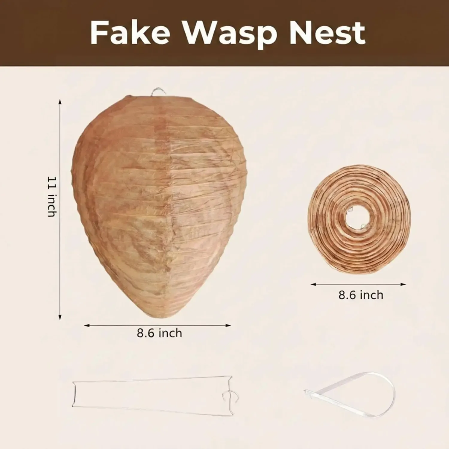 2/3pcs hanging fake wasp nest decoy simulated paper wasp nest repellent for outdoor garden patio backyard pest control decor