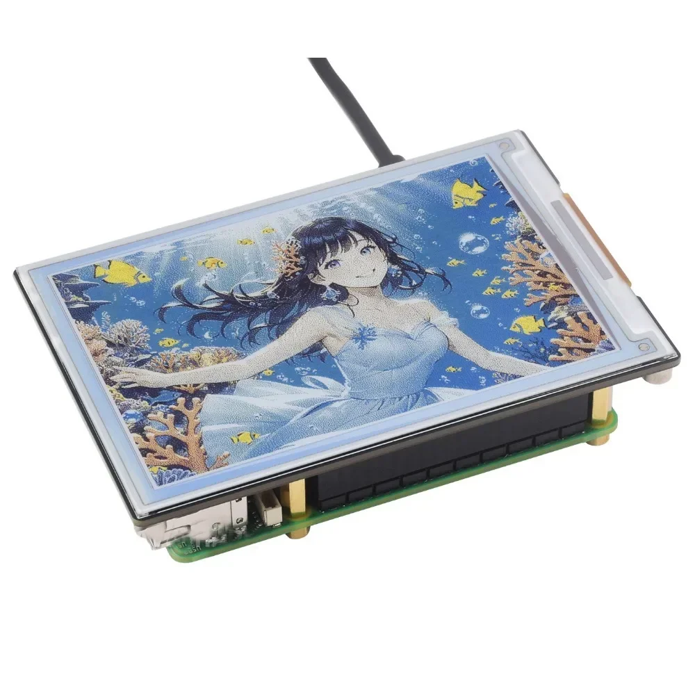 4-inch e-Paper E6 full-color e-ink screen module 600×400 pixels SPI communication Support HAT+ standard  For Raspberry Pi