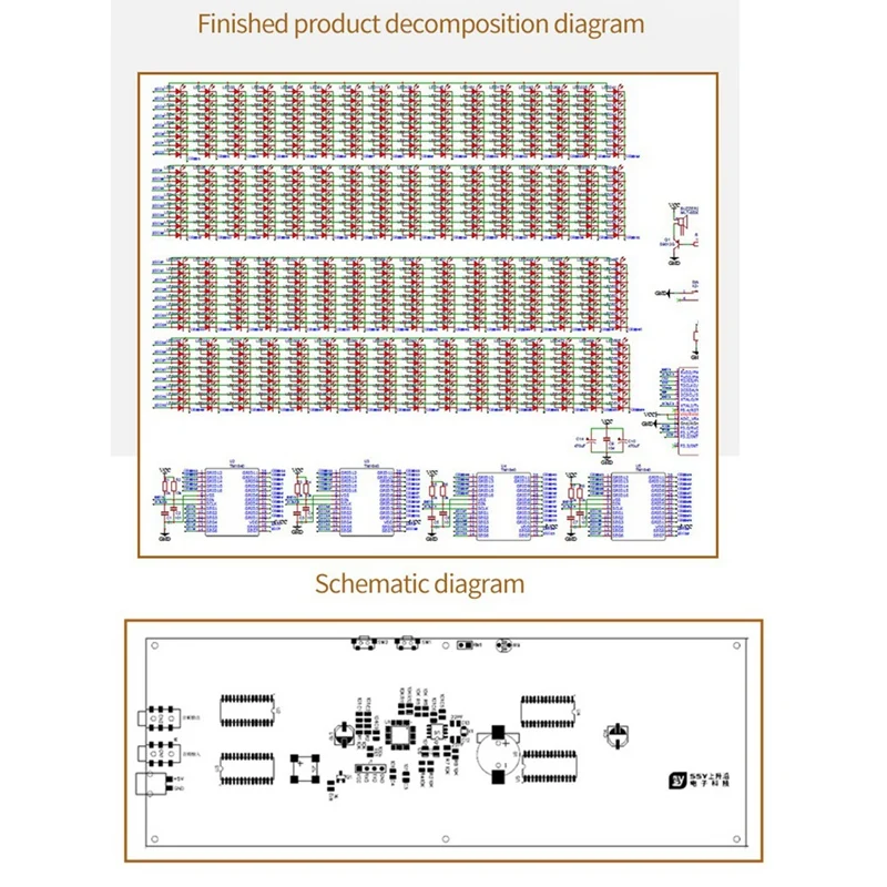 LED Music Spectrum Display DIY Kit 16X32 Rhythm Light Clock 8 Kinds Spectrum Mode SMD Soldering Display Light