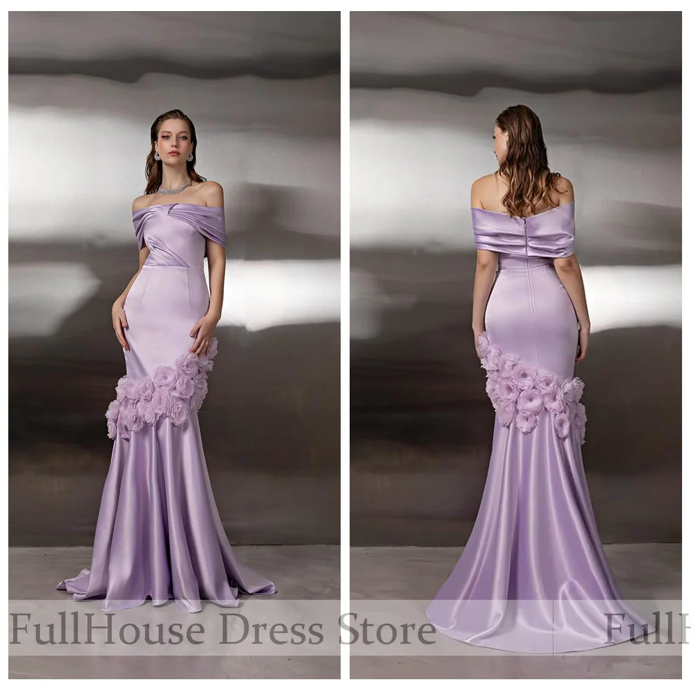 

Изящное платье макси с открытыми плечами на заказ, плиссированное, с цветами ручной работы, сексуальное плиссированное платье для выпускного вечера с открытой спиной и шлейфом