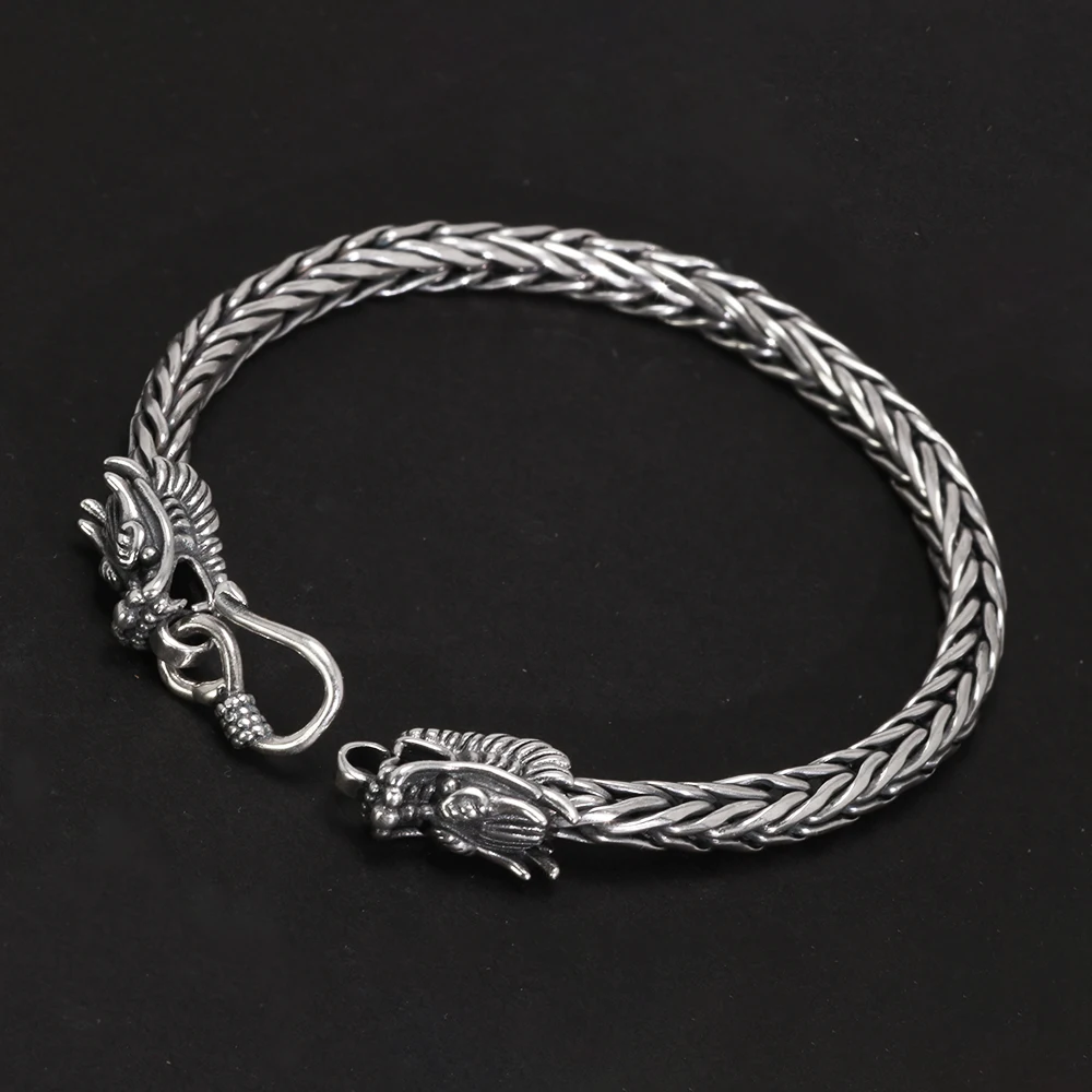 Bracciale Drago Doppia Testa Uomo, Acciaio Inossidabile Nastro D'oro Norse Vichingo Polsino Regolabile Fresco Lucido Twisted Braccio Anello Cavo - Foto 13