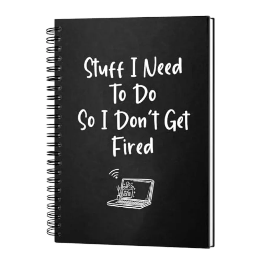 

Stuff I Need to Do So I Don't Get Fired 160 Blank Pages Hardcover Spiral Notebook, Goodbye Gift for Coworker Leaving, New Job G