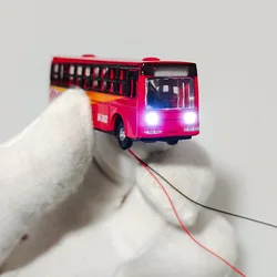 N skala 1:150 metalowy miniaturowy model autobusu 12V z oświetleniem LED do ogrodu/szynowego/szynowego/sprzęgania kolejowego/zabawka DIY