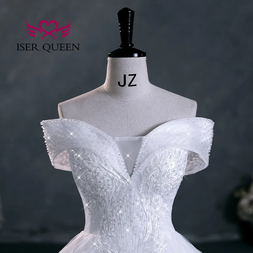 ที่กําหนดเองประดับด้วยลูกปัด V คอสวยลูกไม้เย็บปักถักร้อยชุดแต่งงาน 2025 Ball Gown PLUS ขนาดชุดแต่งงานที่หรูหราสําหรับผู้หญิง WX0298