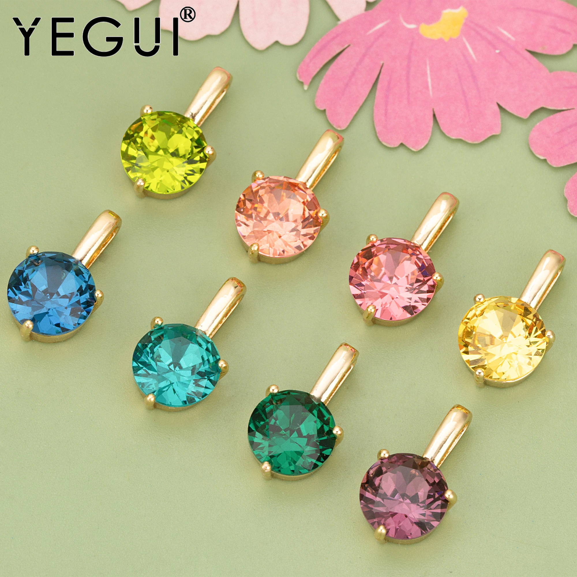 

YEGUI ME95,jewelry accessories,18k gold rhodium plated,copper,glass,hand made,charms,diy pendants,jewelry making,4pcs/lot