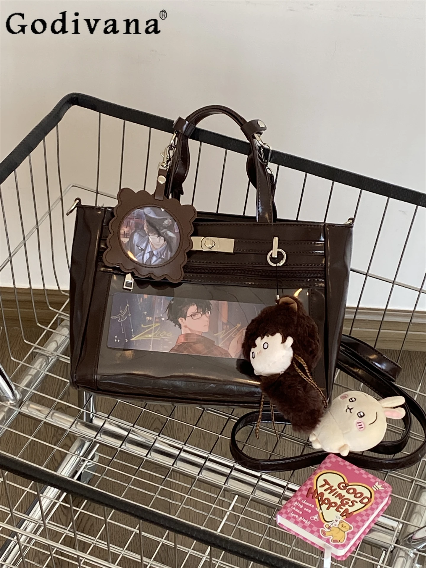 

2D Small Capacity Lolita Single Shoulder Bag Japanese Original Transparent Versatile Daily Commute Crossbody Bag for Women