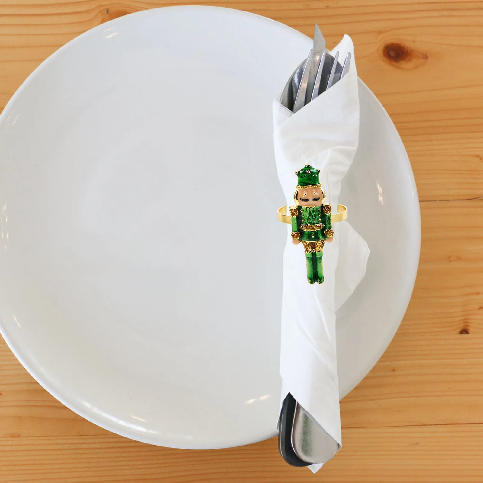 

4 Pcs Accessories for Nutcracker Creative Napkin Rings Decor Christmas Clips Style Buckle Napkins Chirstmas