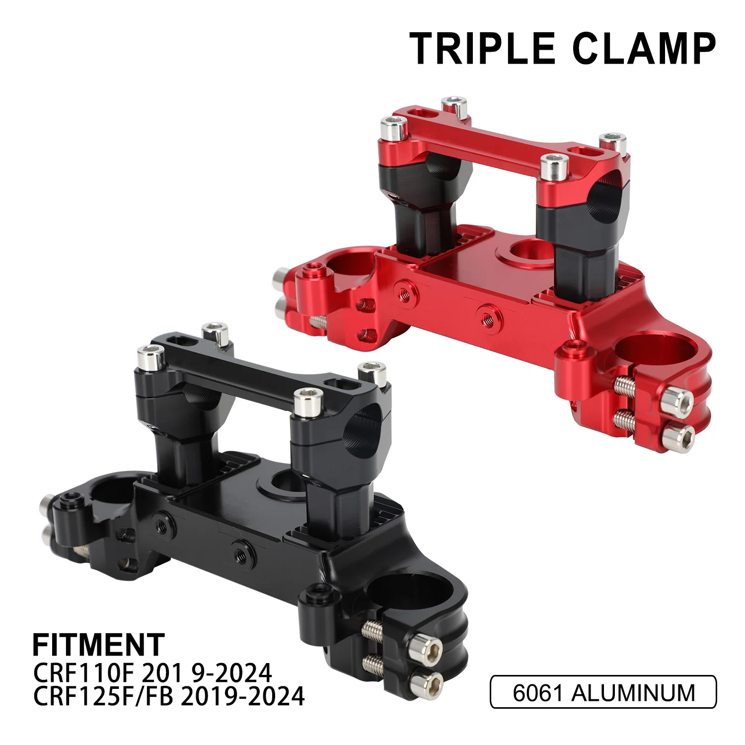 CNC Triple Clamp and Bar Mount Motorcycle Accessories for Honda CRF110F 2019-2024 CRF125F CRF125FB 2020 2021 2022 2023 Dirt Bike