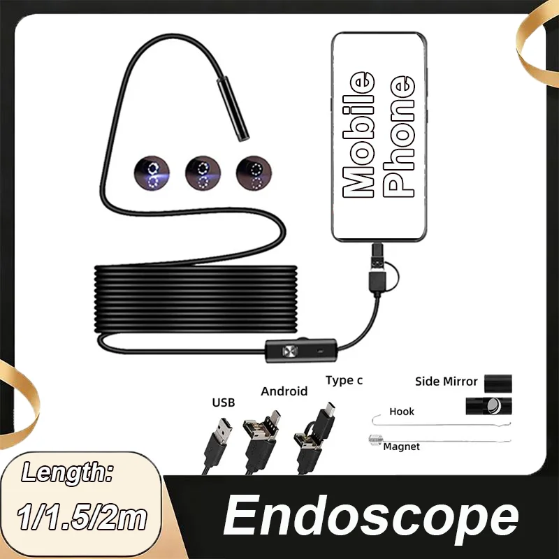 

Newest 7.0mm USB Type-C Endoscope Camera Android PC Inspection Scope Borescope Camera with 6LEDs Adjustable