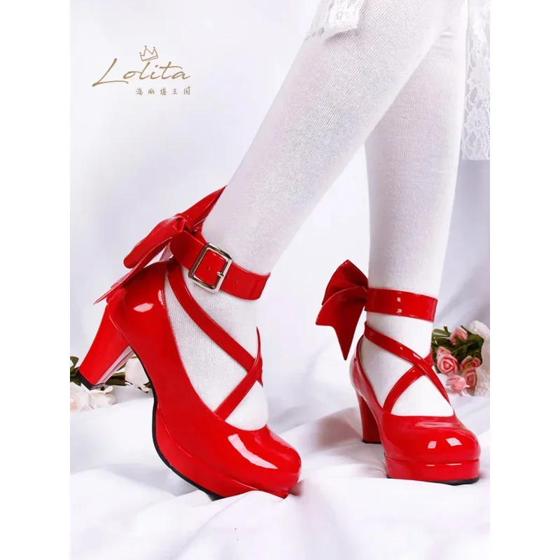 Chaussures de Cosplay de Princesse Japonaise pour Garçon et Fille, Parka Ronde, Interrupteur Nministériels d, Lolita, Cadeau pour Femme, Talon Haut, MN11