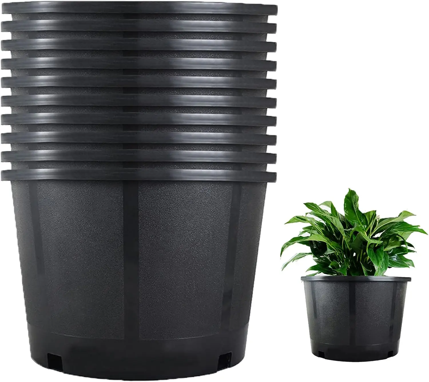 

Plant Pots Flower Pot 10 Pcs 5 Gallon Short Planter Nursery Pot Garden Seedling Planters Containers Plastic Injection Molded Pot