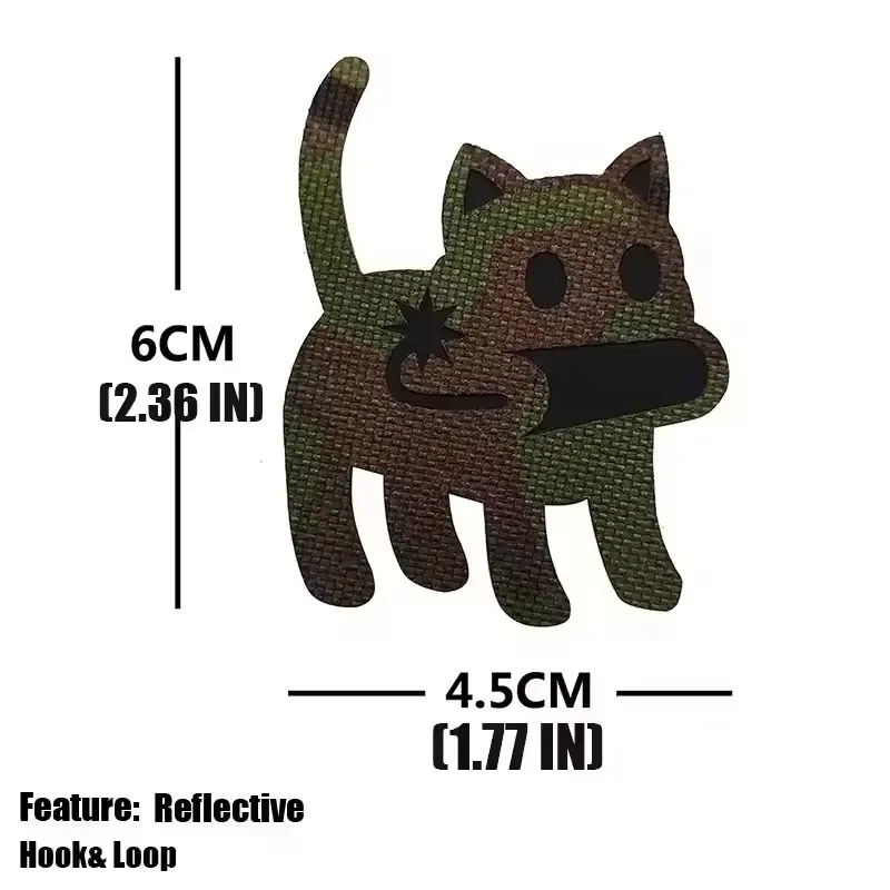 Hand of Fatima Cat Tactical Reflective Patches Luminous Stickers for Backpack with Hook And Loop Military Style