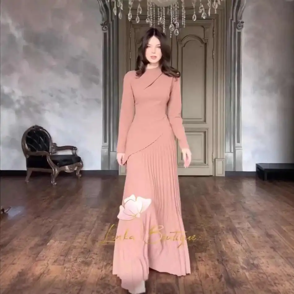 2025 automne nouveau doux plissé à volants bord conception Robe 2025 Robe longue musulmane Robe Abaya Ramadan dubaï luxe Islam élégant