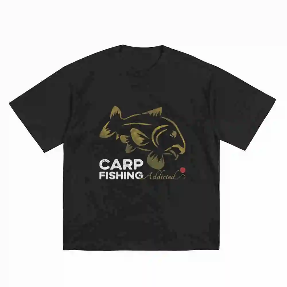 Carp Fishing Bait Addicted To Fish Short Sleeve Tee 100% Cotton T-Shirt